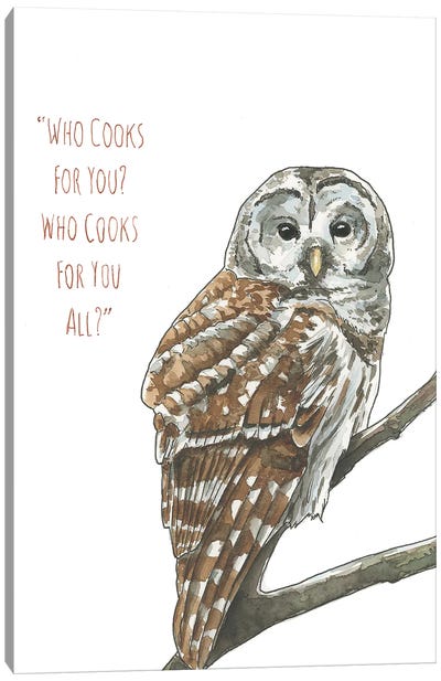 Barred Owl Hoot Canvas Art Print - Allison Gray