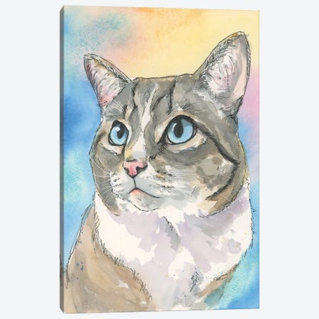 Blue Eyed Cat Canvas Print #AGY162} by Allison Gray Canvas Wall Art