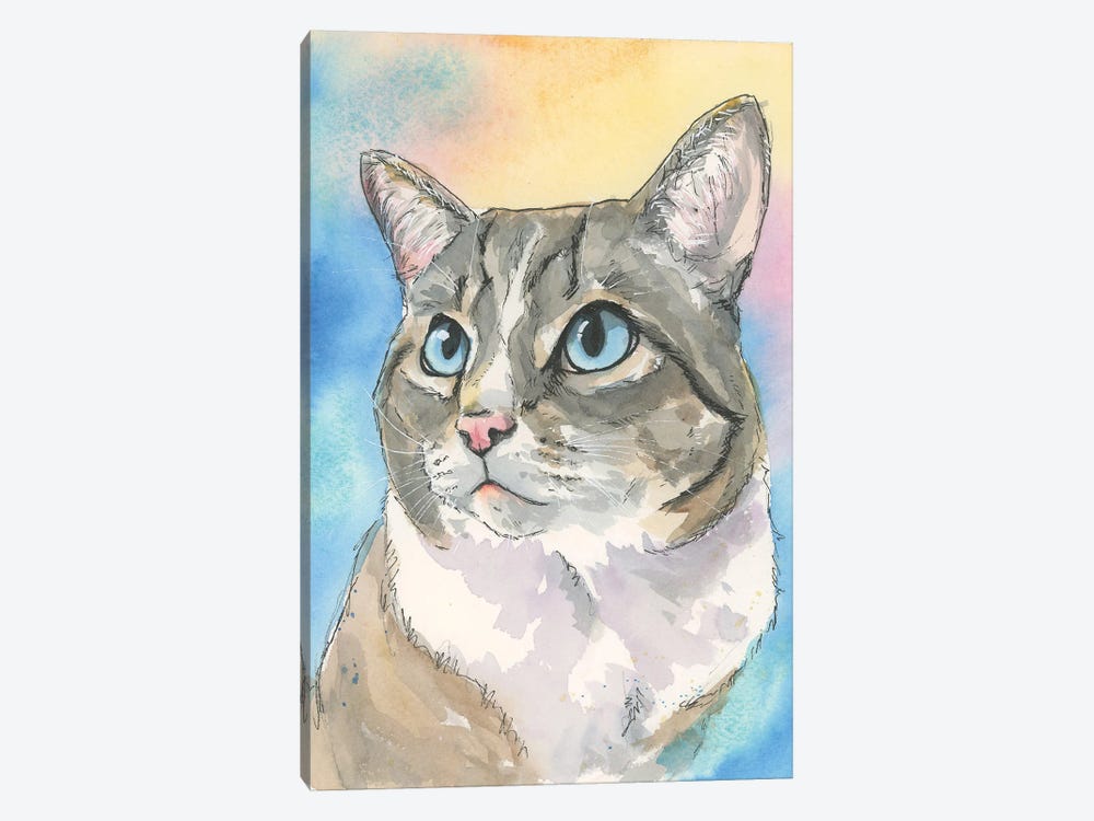 Blue Eyed Cat by Allison Gray 1-piece Canvas Art Print
