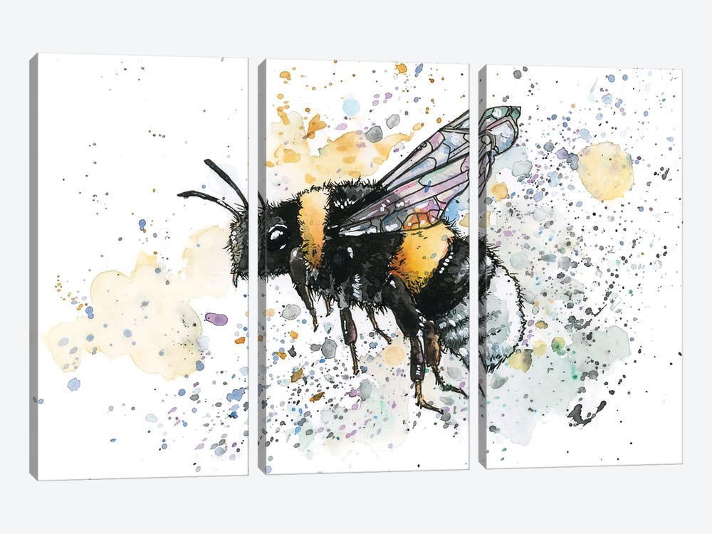 Bumblebee by Allison Gray 3-piece Canvas Wall Art