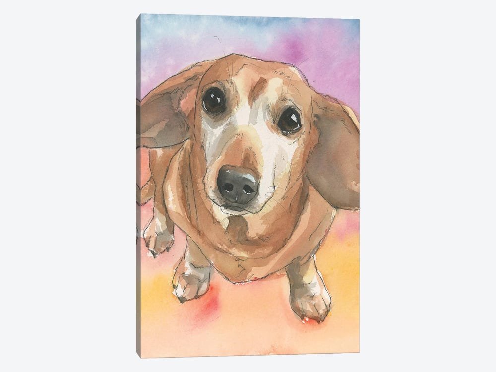 Dachshund In The Sunset by Allison Gray 1-piece Canvas Wall Art