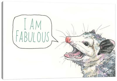 Fabulous Opossum Canvas Art Print - Office Humor