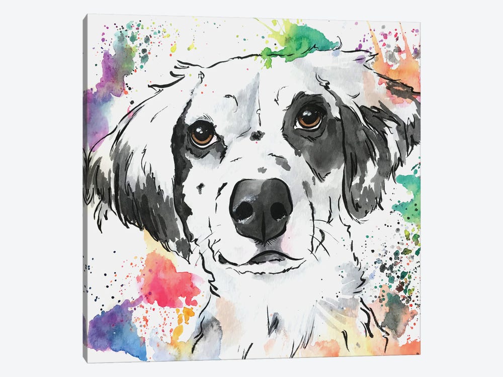 Brilliant Spaniel Mix Dog by Allison Gray 1-piece Canvas Art