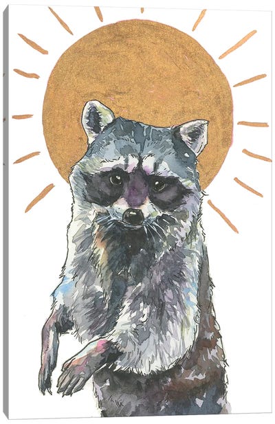 Saint Raccoon Canvas Art Print - Raccoon Art