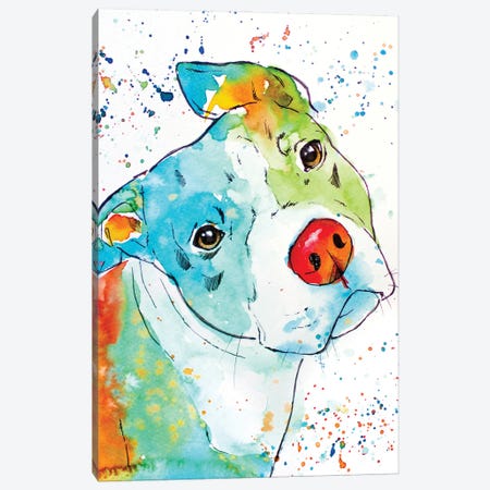Color Pop Pup Canvas Print #AGY33} by Allison Gray Canvas Artwork