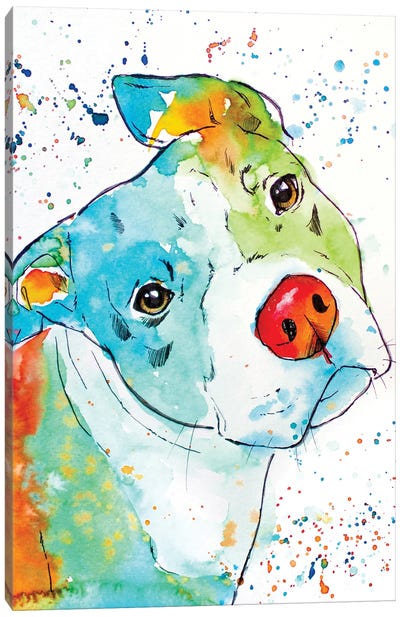 Color Pop Pup Canvas Art Print - Allison Gray