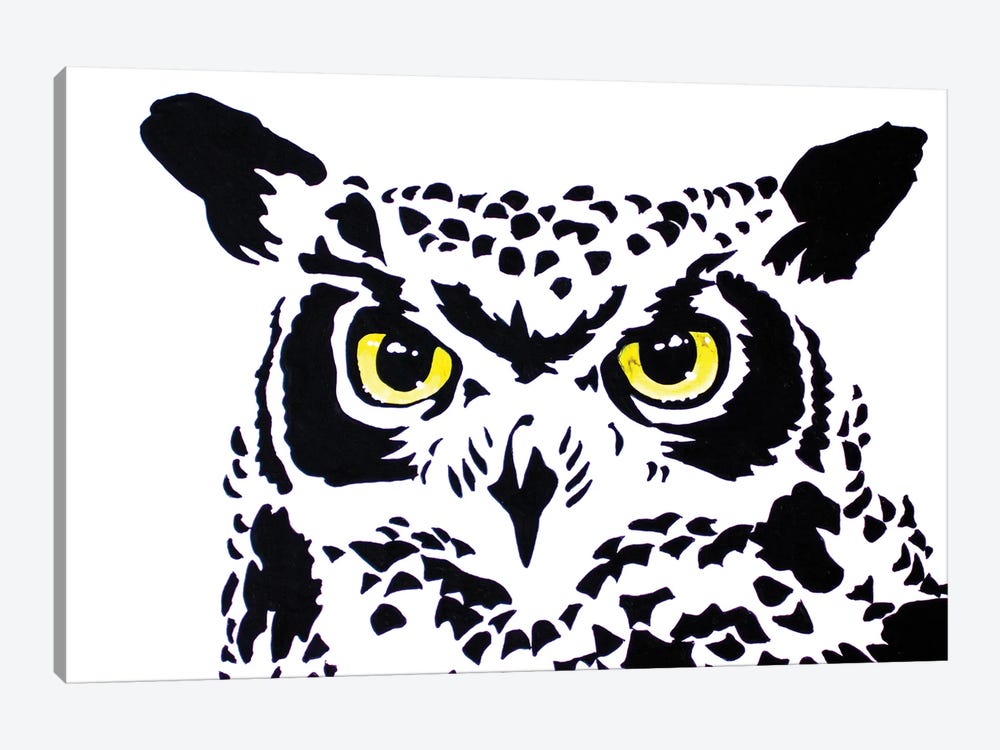 Contrast Owl by Allison Gray 1-piece Canvas Art Print