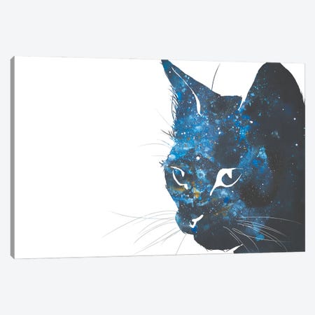 Cosmic Cat Head Silhouette Canvas Print #AGY41} by Allison Gray Canvas Art Print