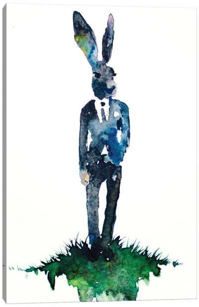 Dapper Hare Canvas Art Print - Allison Gray