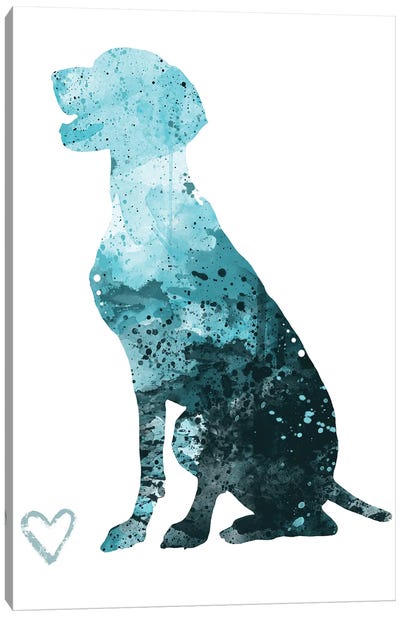 German Shorthaired Pointer Silhouette Canvas Art Print - German Shorthaired Pointer Art