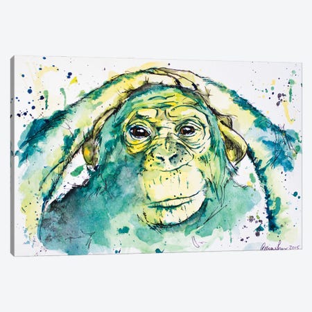 Green Chimp Canvas Print #AGY65} by Allison Gray Canvas Artwork