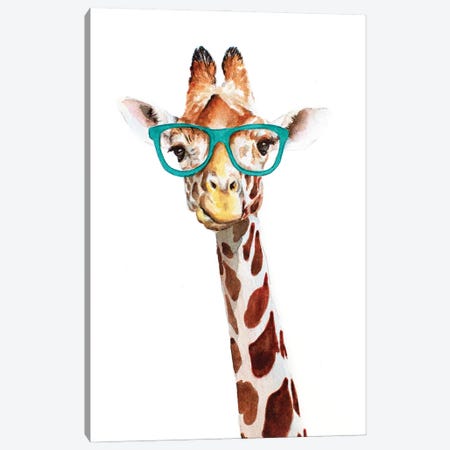 Hipster Giraffe Canvas Print #AGY68} by Allison Gray Art Print