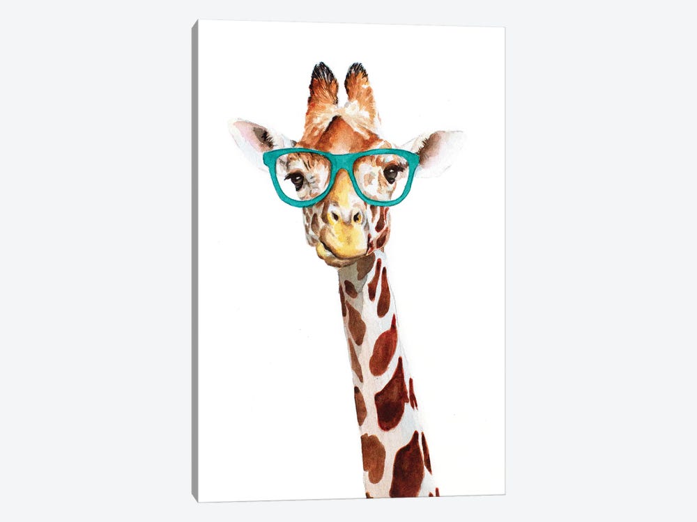Hipster Giraffe by Allison Gray 1-piece Canvas Print