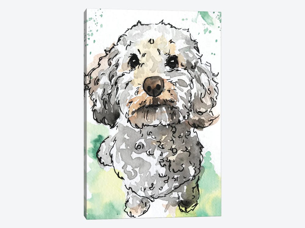 Miniature Poodle by Allison Gray 1-piece Canvas Print