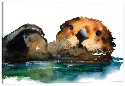Otter Canvas Art Print - Otters