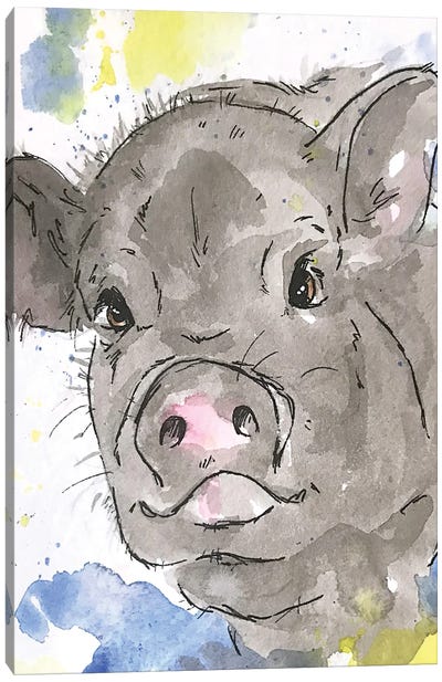 Pet Pig Canvas Art Print - Allison Gray