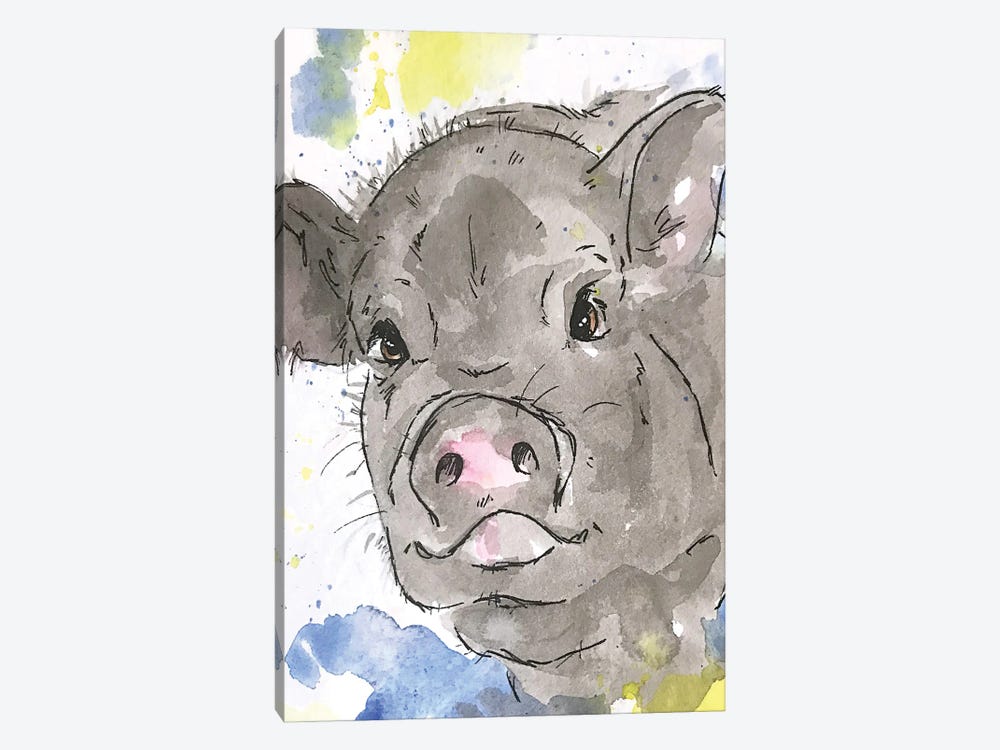 Pet Pig by Allison Gray 1-piece Canvas Art