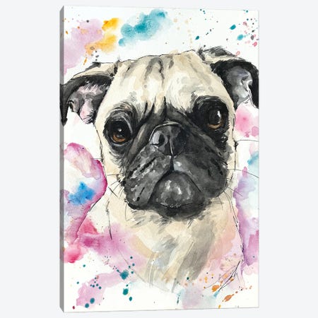 Pinky Pug Canvas Print #AGY91} by Allison Gray Canvas Artwork