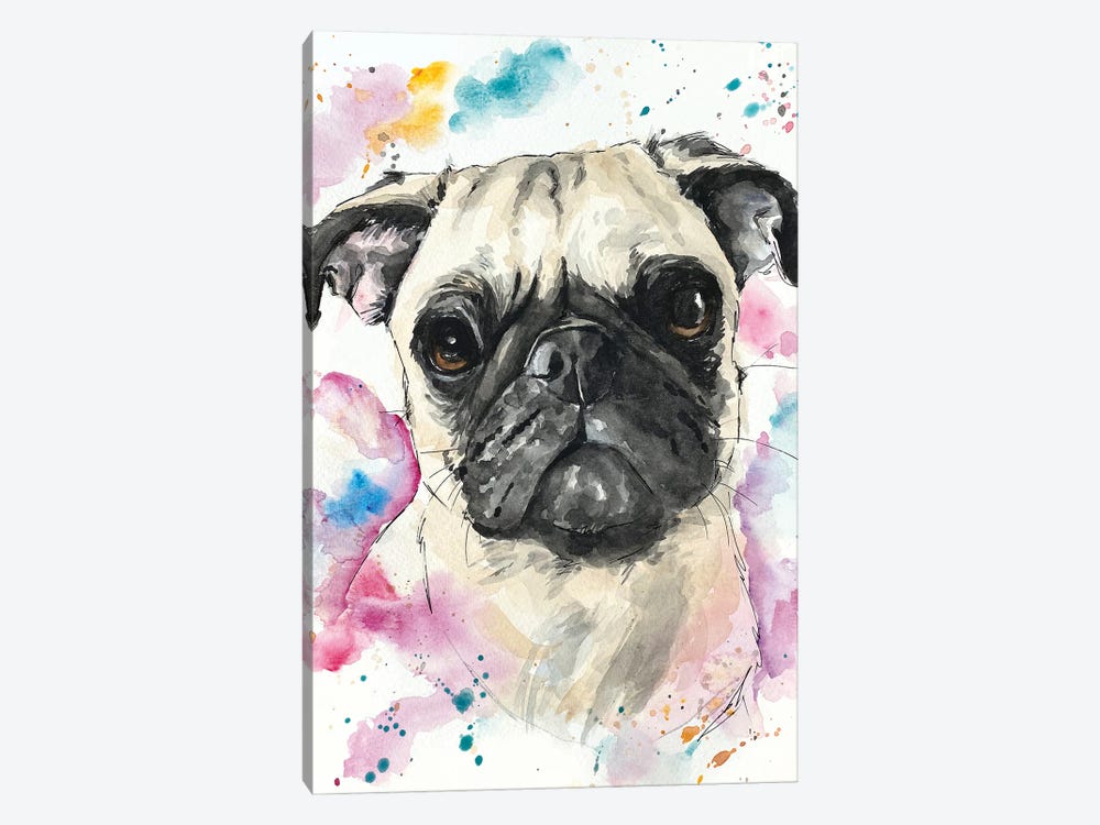 Pinky Pug by Allison Gray 1-piece Canvas Art Print