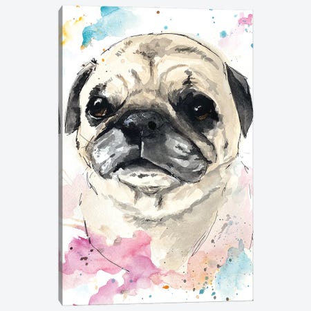 Pug Portrait Canvas Print #AGY97} by Allison Gray Canvas Print
