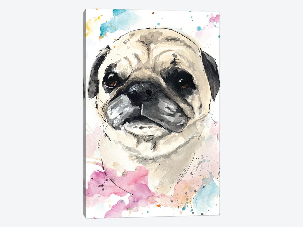 Pug Portrait by Allison Gray 1-piece Art Print