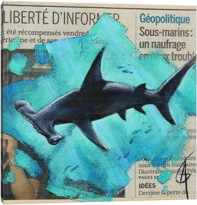 Mano Canvas Art Print - Shark Art