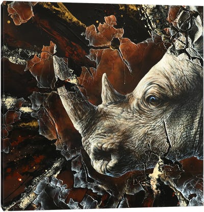 Inyathi Canvas Art Print - Rhinoceros Art