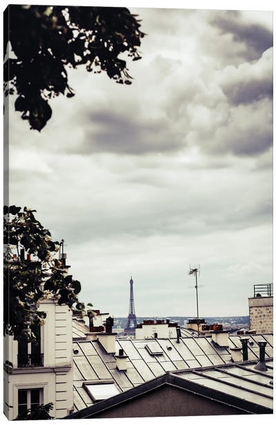 Paris Skyline with Eiffel Tower Canvas Art Print - Anja Hebrank
