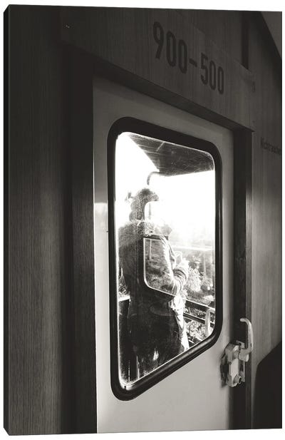 Woman on a Train Canvas Art Print - Anja Hebrank