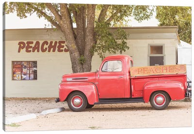 The Peach Truck Canvas Art Print - Trucks