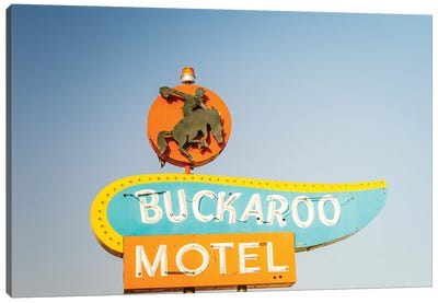 Route 66 Buckaroo Motel Vintage Sign Art Canvas Art Print - Ann Hudec