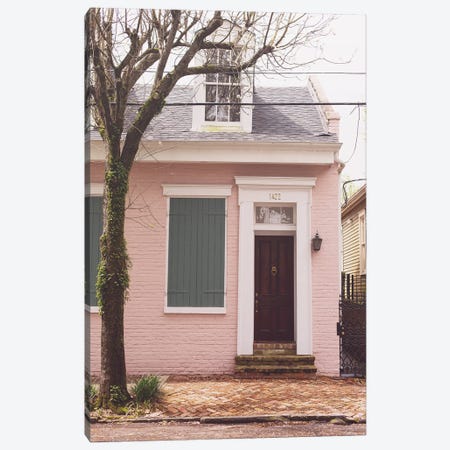 Little Pink House New Orleans Louisiana Canvas Print #AHD248} by Ann Hudec Canvas Art