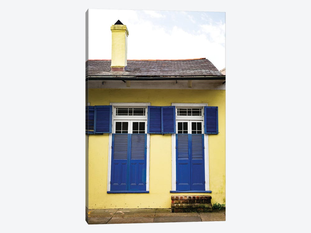 Yellow French Quarter Cottage New Orleans Louisiana by Ann Hudec 1-piece Canvas Artwork