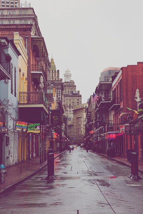 Bourbon Street Rain New Orleans Louisiana by Ann Hudec wall art