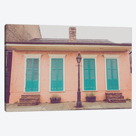 Colorful French Quarter Cottage New Orleans Canvas Print #AHD257} by Ann Hudec Canvas Art