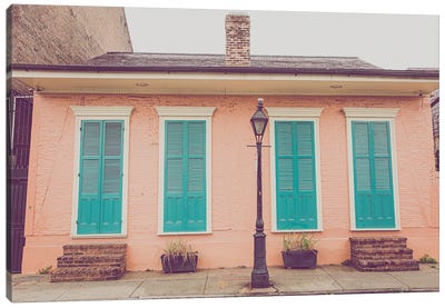 Colorful French Quarter Cottage New Orleans Canvas Art Print - Louisiana Art