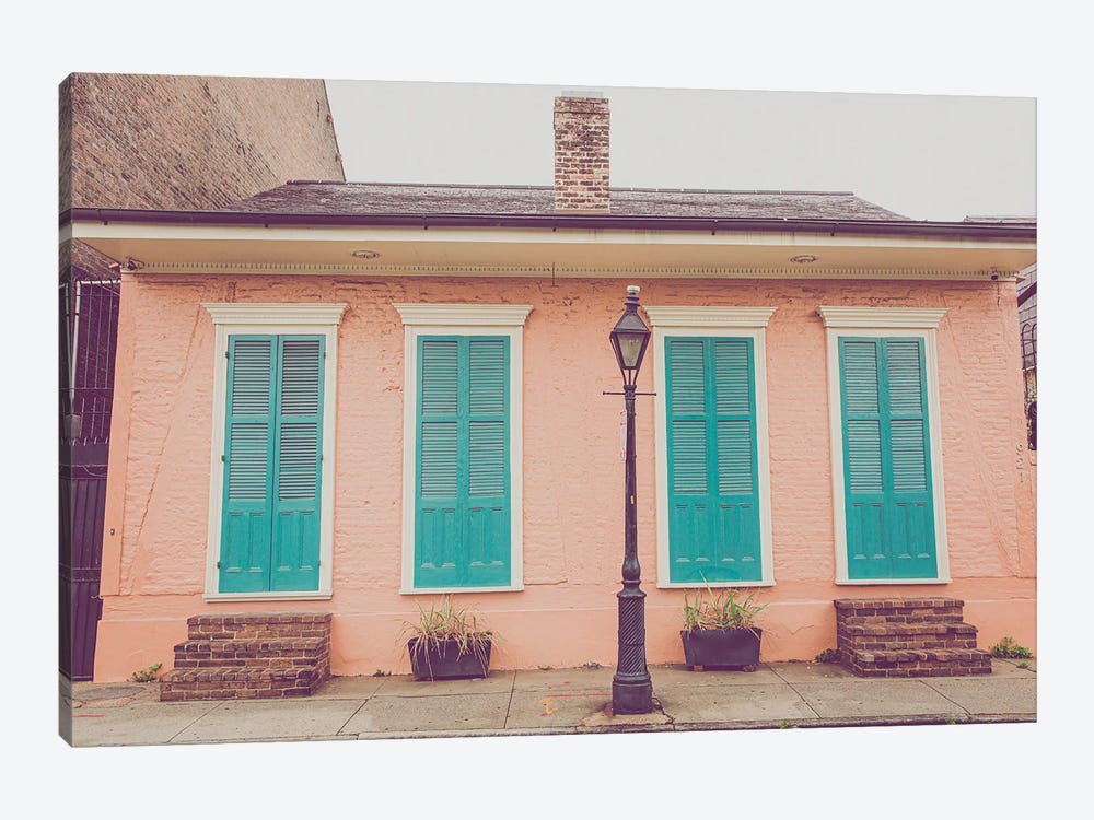 Colorful French Quarter Cottage New Orleans by Ann Hudec 1-piece Canvas Art Print