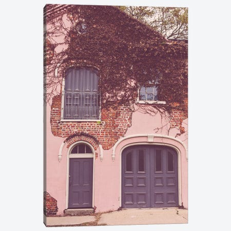 New Orleans Garden District Pink Carriage House Canvas Print #AHD267} by Ann Hudec Canvas Art Print