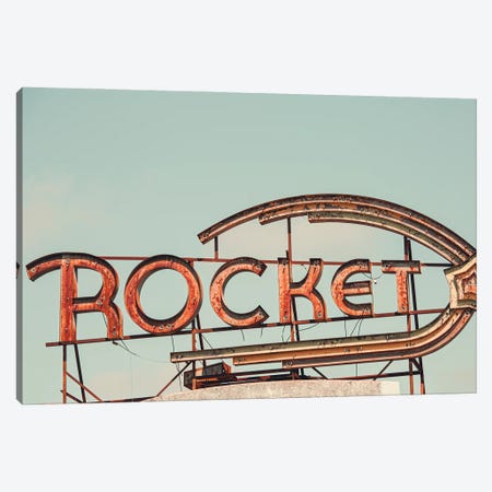 Rocket Oil Vintage Sign Photography Canvas Print #AHD285} by Ann Hudec Canvas Print