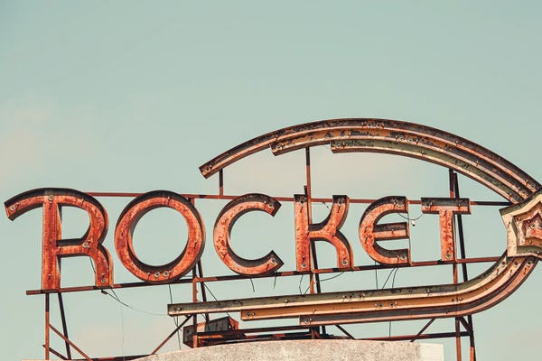 Ann Hudec: Rocket Oil Vintage Sign Photography by Ann Hudec