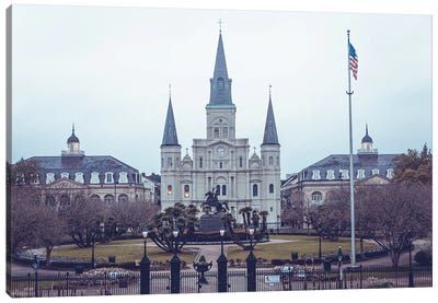 Early Morning In Jackson Square New Orleans Canvas Art Print - Ann Hudec