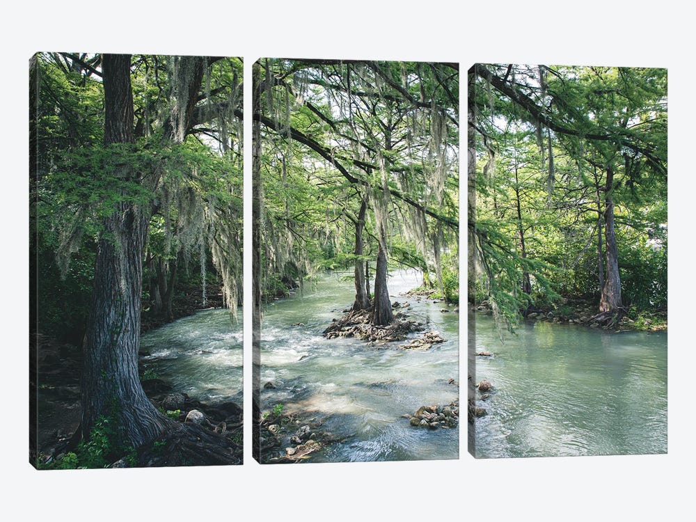 Comal River Gruene Texas Photography by Ann Hudec 3-piece Canvas Wall Art