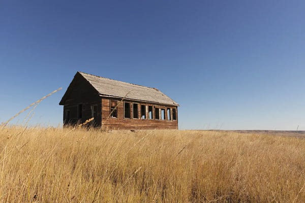 Ann Hudec: Montana Abandoned Schoolhouse by Ann Hudec
