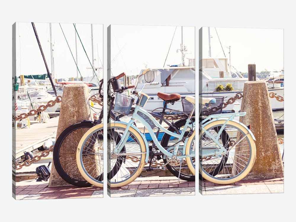 Take A Spin Vintage Bicycles Beaufort South Carolina by Ann Hudec 3-piece Art Print