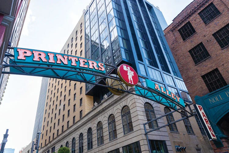 Nashville Tennessee Historic Printers Alley by Ann Hudec wall art