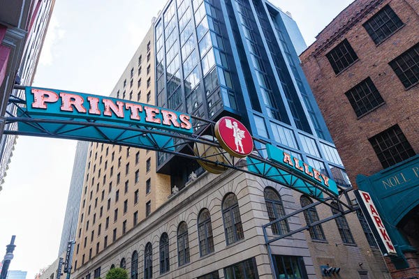 Tennessee: Nashville Tennessee Historic Printers Alley by Ann Hudec