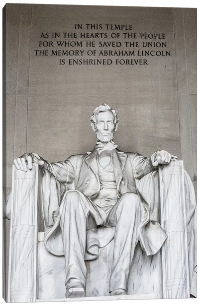 Lincoln Memorial I Canvas Art Print - Sculpture & Statue Art