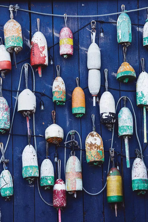 Maine Lobster Buoys by Ann Hudec wall art