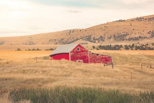 Ann Hudec: Montana Red Barn by Ann Hudec