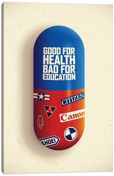Bad For Education Canvas Art Print - Burger Bolt
